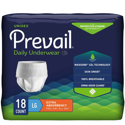 Prevail® Daily Underwear Extra Absorbent Underwear, Large, 72 ct