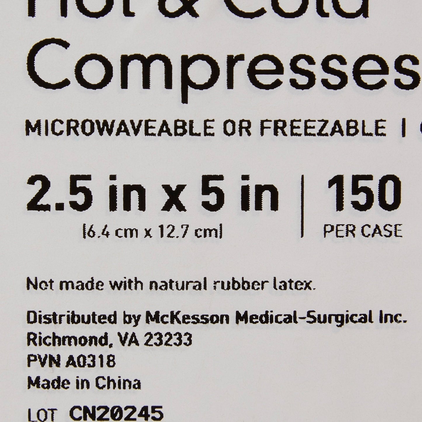 McKesson Cold and Hot Compress Pack, Reusable, 2-1/2 x 5 Inch