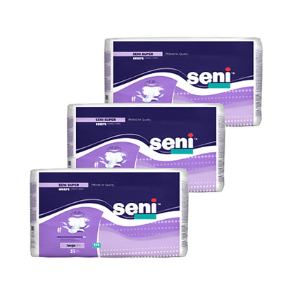 Seni® Super Heavy Absorbency Incontinence Brief, Large, 25 ct