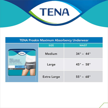 Male Adult Absorbent Underwear TENA® ProSkin™ Protective Pull On with Tear Away Seams X-Large Disposable Moderate Absorbency