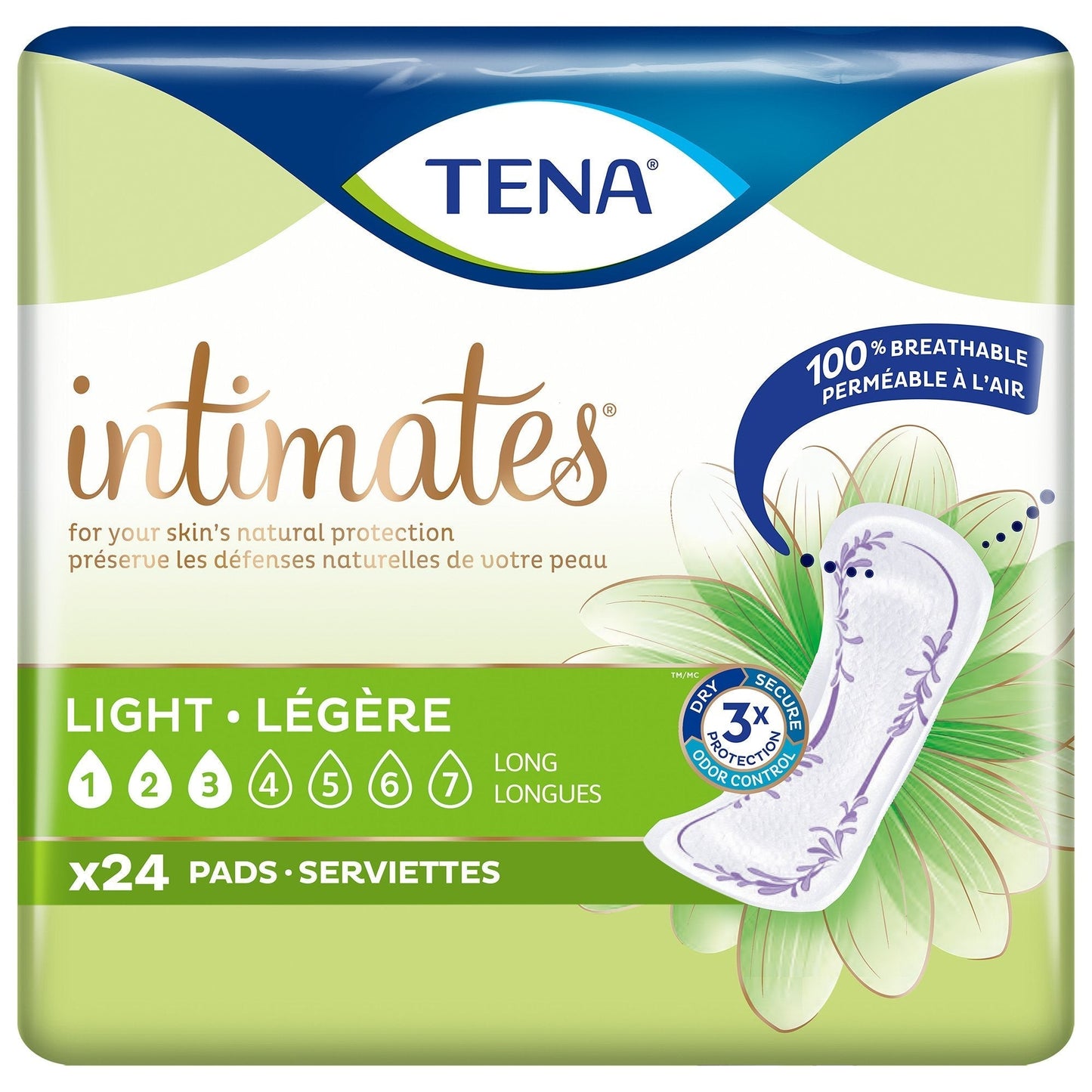 Tena® Intimates™ Ultra Thin Light Long Bladder Control Pad, 10" Length, 24 ct