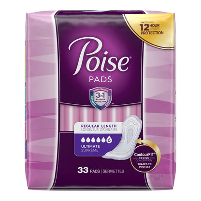 Poise Bladder Control Pads, Heavy Absorbency, 33 ct