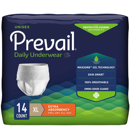 Prevail® Daily Underwear Extra Absorbent Underwear, XL, 56 ct