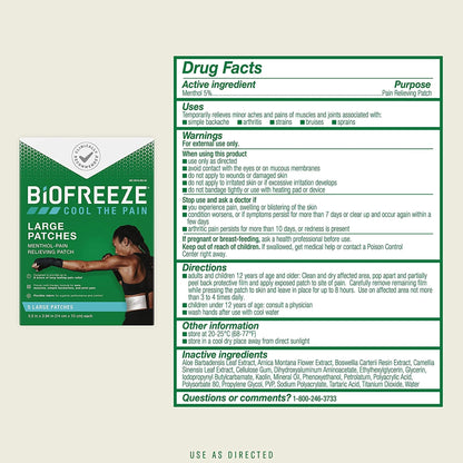 Biofreeze™ Menthol Topical Pain Relief Large Patches, 5 count