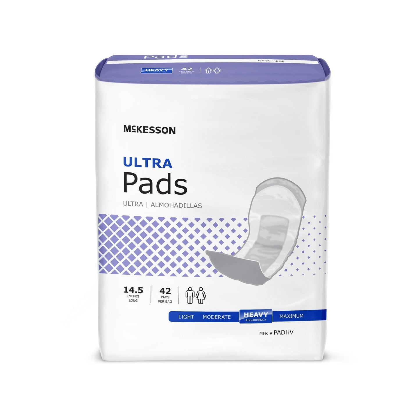 McKesson Ultra Heavy Absorbency Bladder Control Pad, 14.5-Inch Length, 168 ct