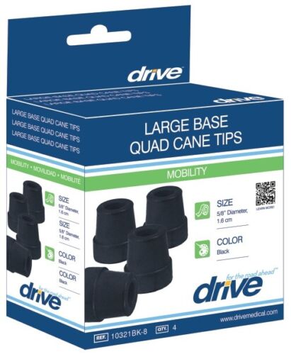 Drive™ Large Base Quad Cane Tips, 5/8-Inch Diameter