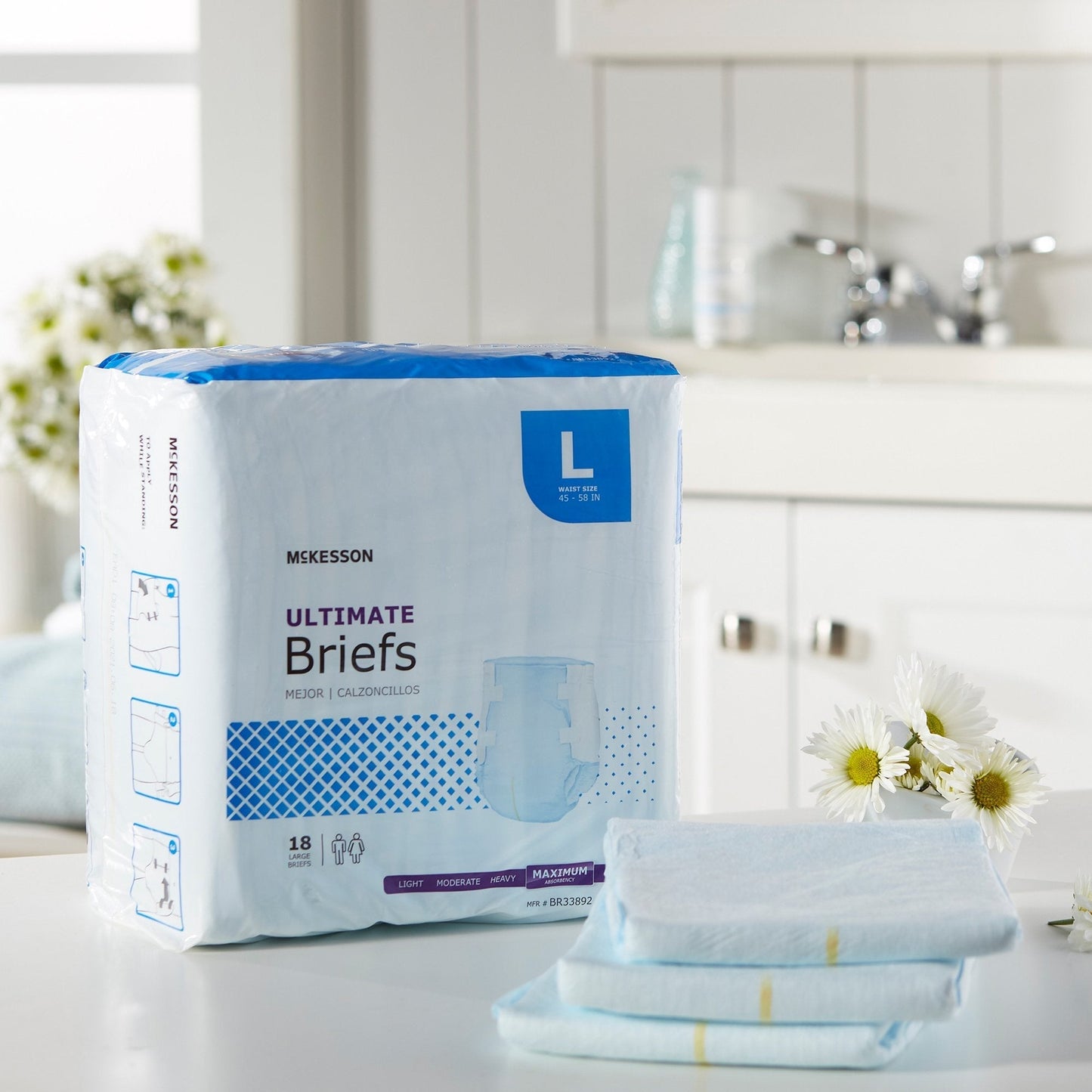 McKesson Ultimate Maximum Absorbency Incontinence Brief, Large, 72 ct