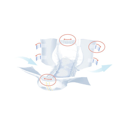 Seni Super Quatro Adult Incontinence Diapers with Tabs, Severe Absorbency