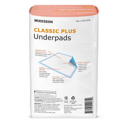 McKesson Classic Light Absorbency Underpad, 23 x 36 Inch, 150 ct