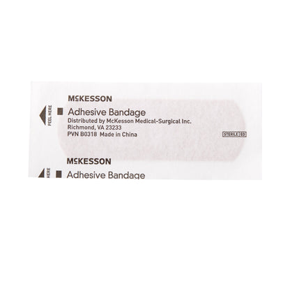 Adhesive Strip McKesson 1 X 3 Inch Fabric Rectangle Tan Sterile