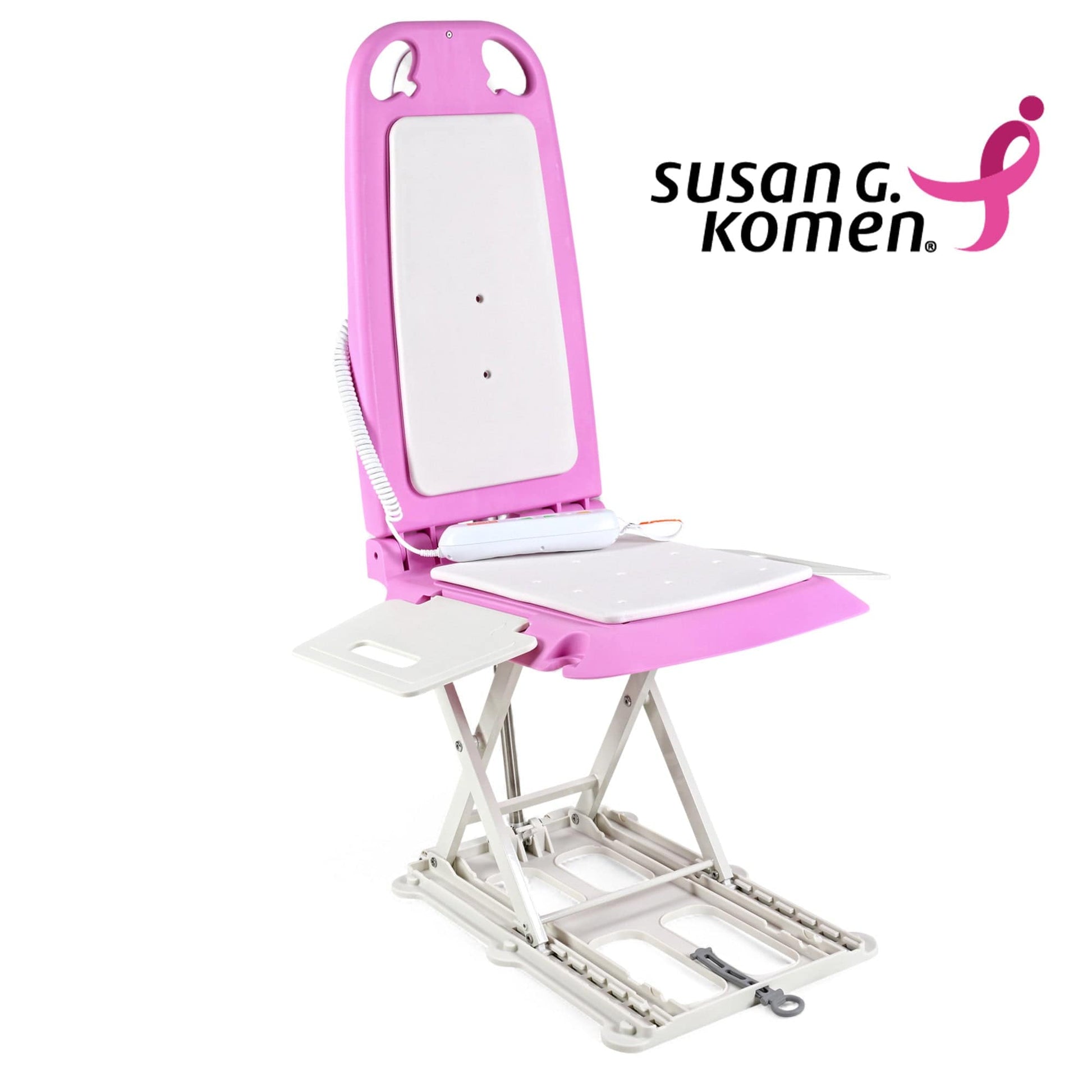 SuperHandy - Outdoor Tools & Mobility GoRise LT Portable Floor & Bath Lift – Pink Susan G. Komen® Edition – Lightweight (19 lbs), 330 lb Capacity, IP68 Waterproof
