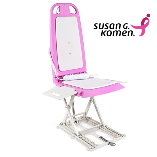SuperHandy - Outdoor Tools & Mobility GoRise LT Portable Floor & Bath Lift – Pink Susan G. Komen® Edition – Lightweight (19 lbs), 330 lb Capacity, IP68 Waterproof