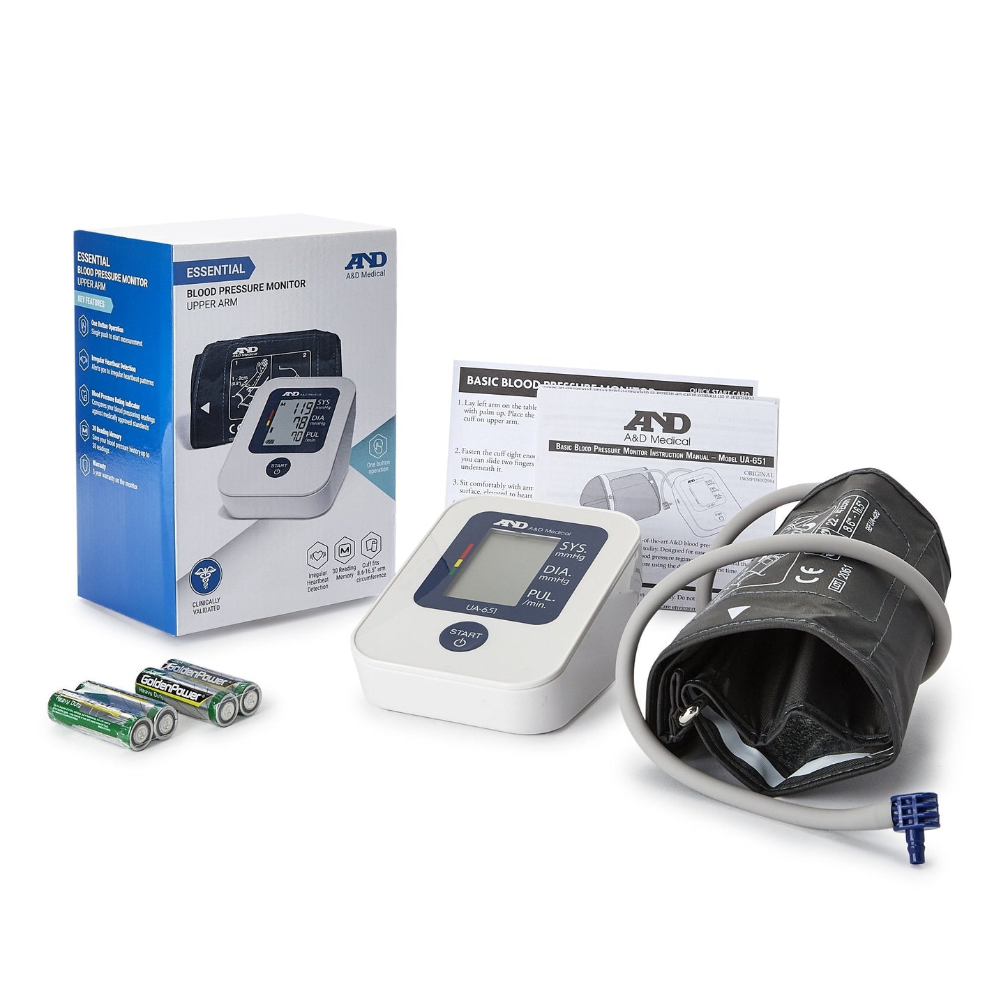 A&D Medical Upper Arm Blood Pressure Monitor with Wide Range Cuff