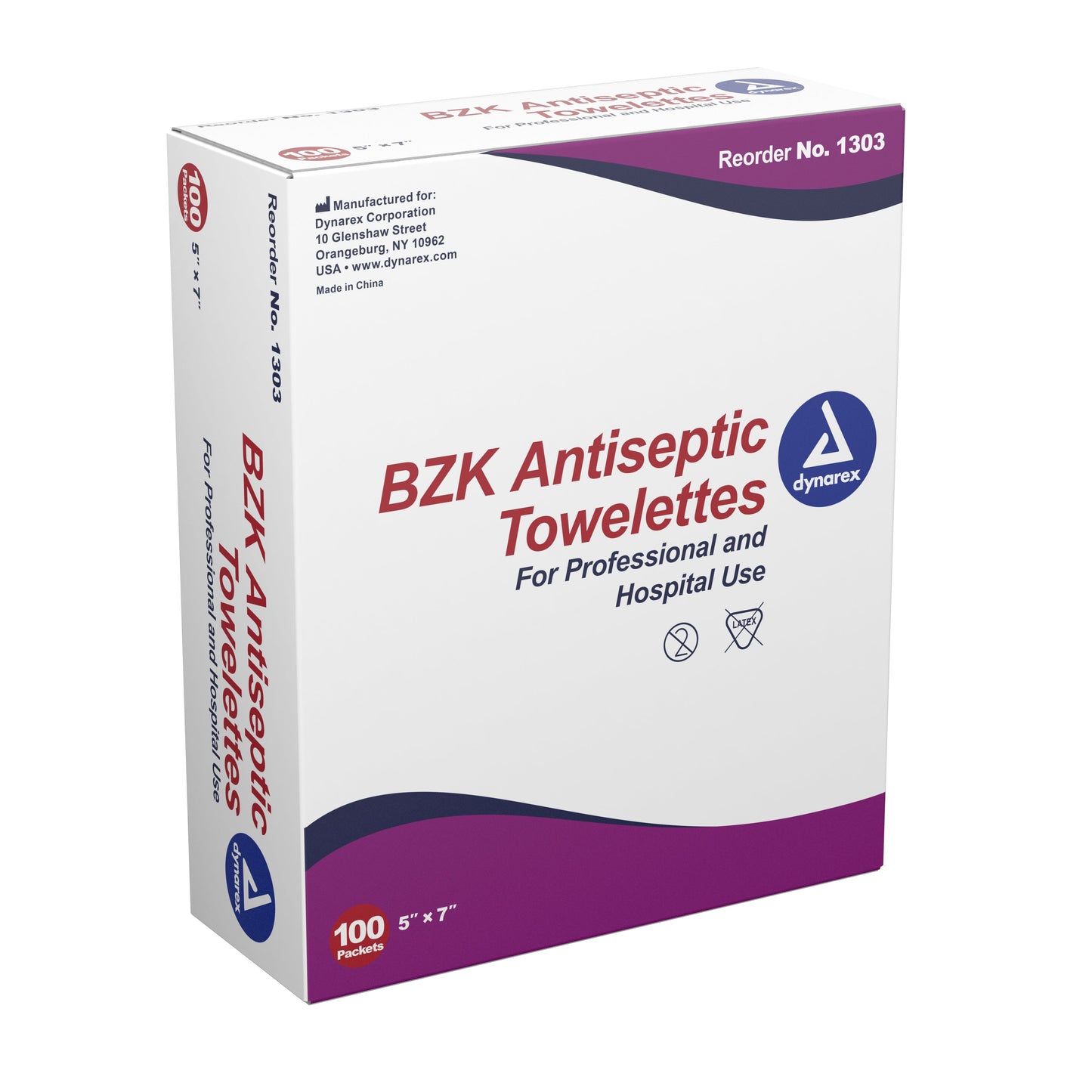 Dynarex® Scented BZK Antiseptic Towelettes, Individual Packet, 100 ct