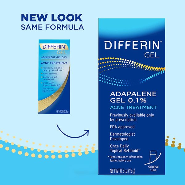 Differin Gel Adapalene 0.1% Acne Treatment, 0.5 oz