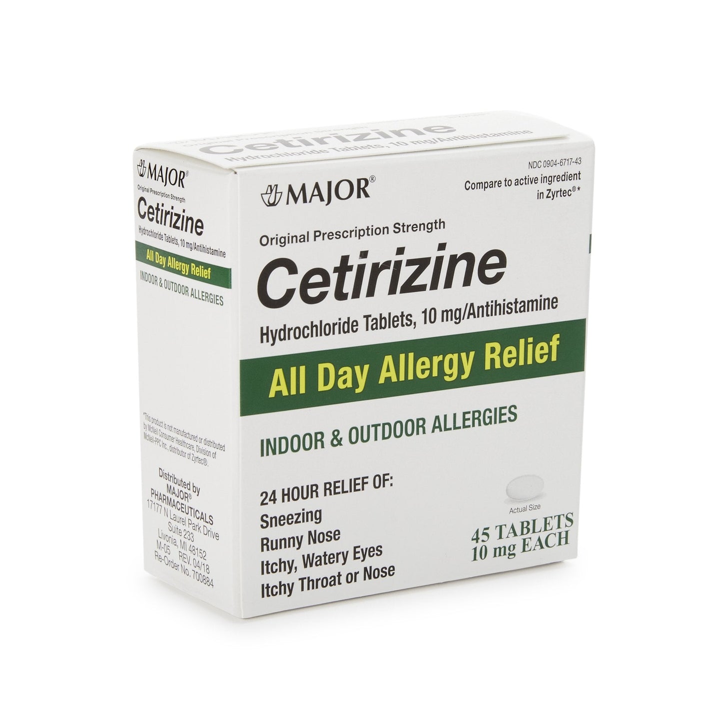 Major® Cetirizine Antihistamine, 45 ct