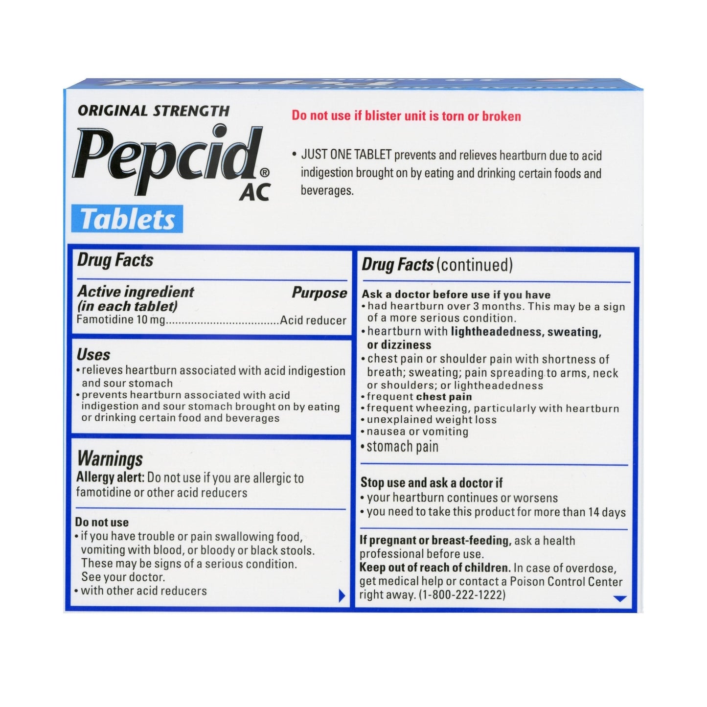 Pepcid® AC Famotidine Antacid, 30 ct