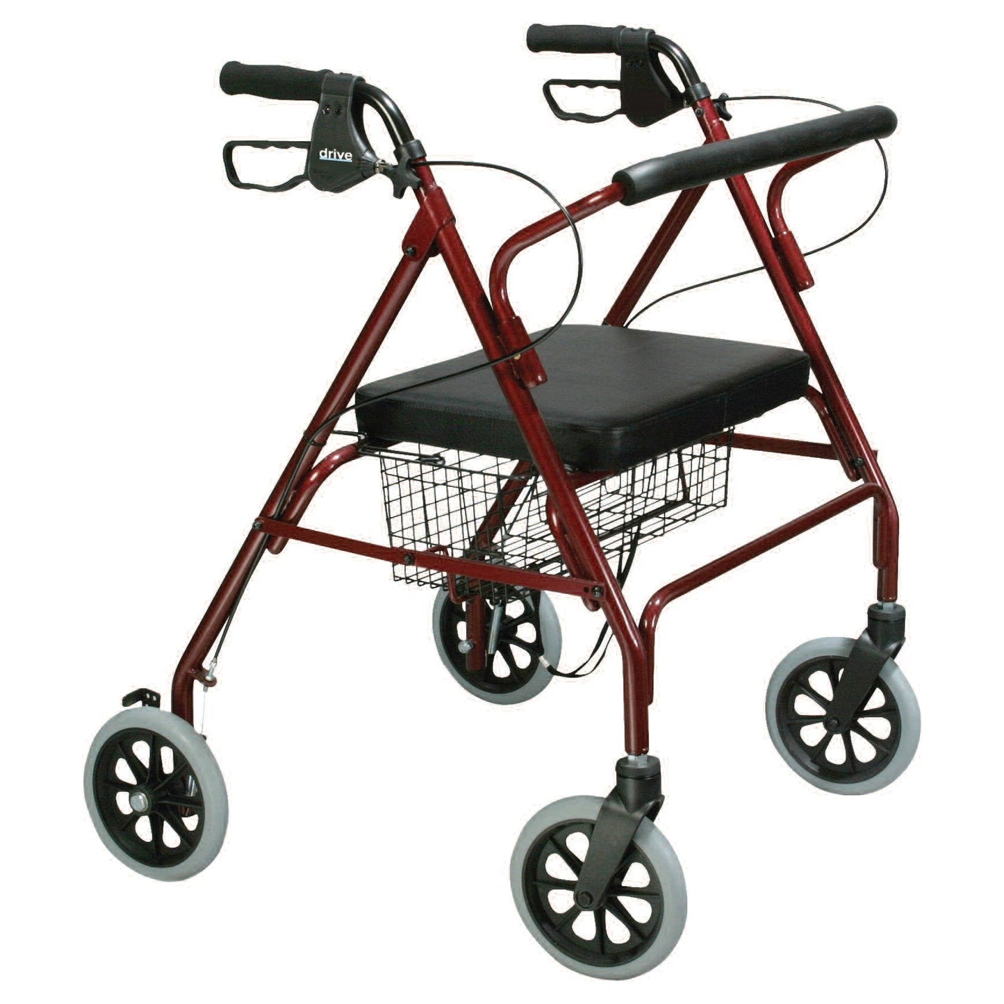 Drive™ Go-Lite Bariatric 4 Wheel Rollator, Red