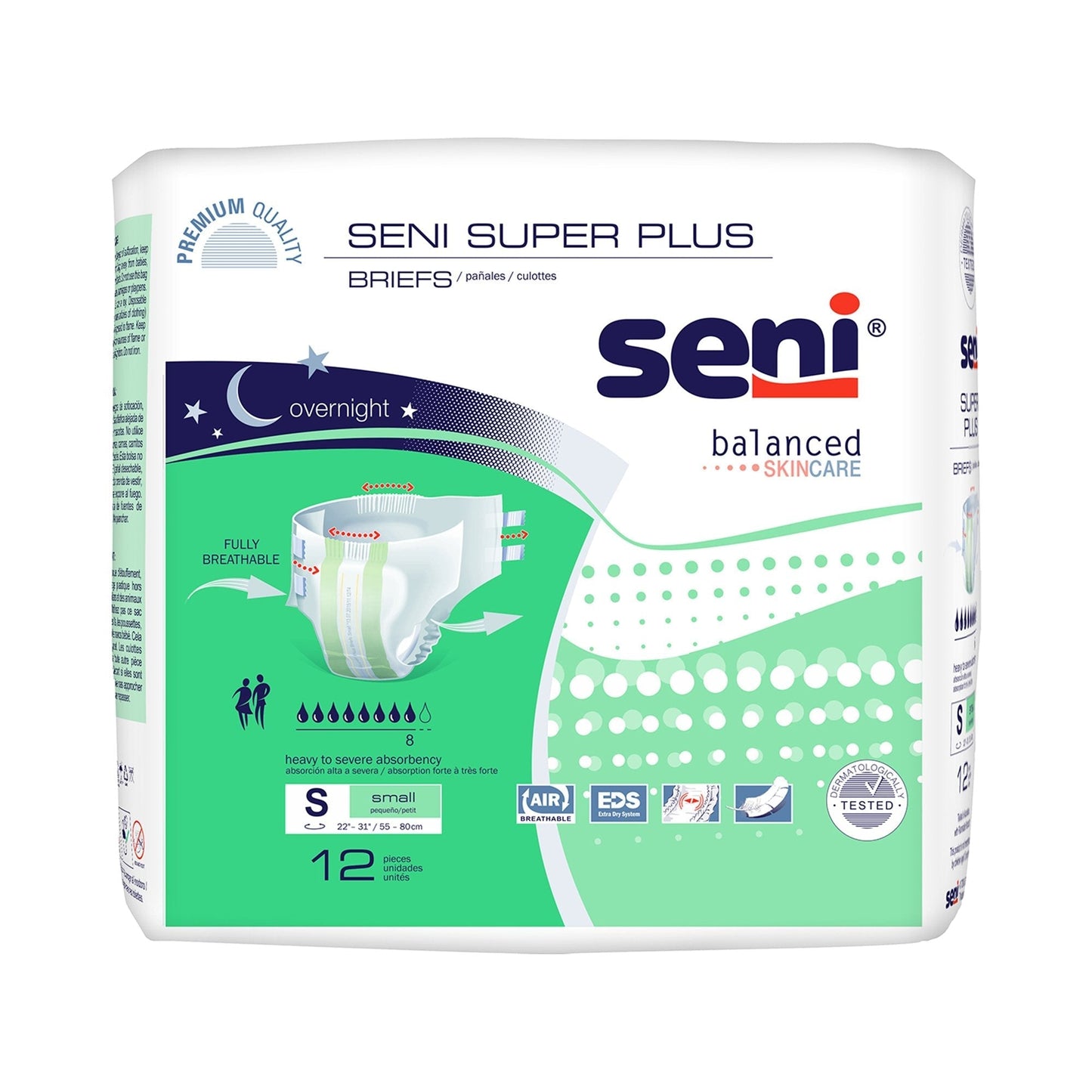 Seni® Super Plus Heavy to Severe Absorbency Incontinence Brief, Small, 12 ct