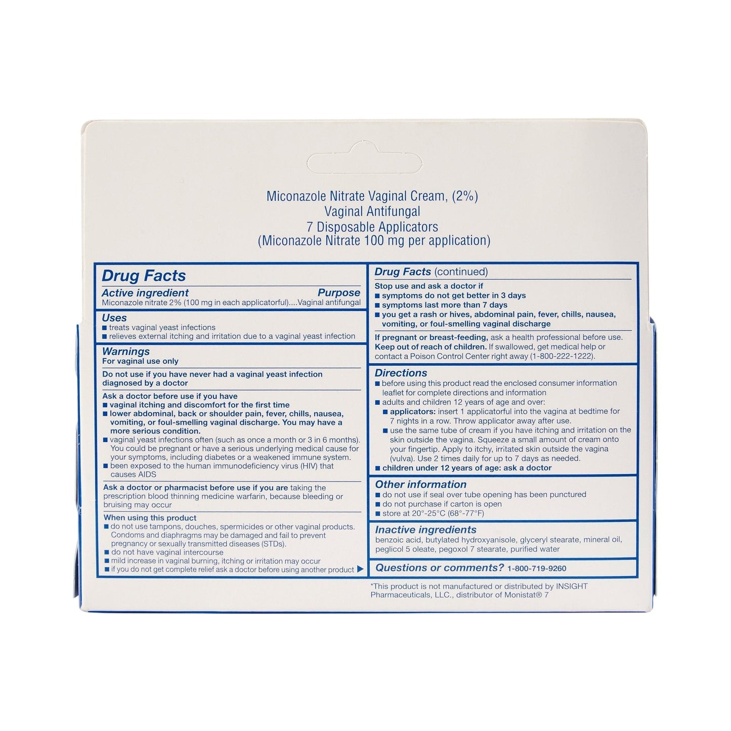 Sunmark® 2% Miconazole Nitrate Vaginal Antifungal, Disposable Applicator