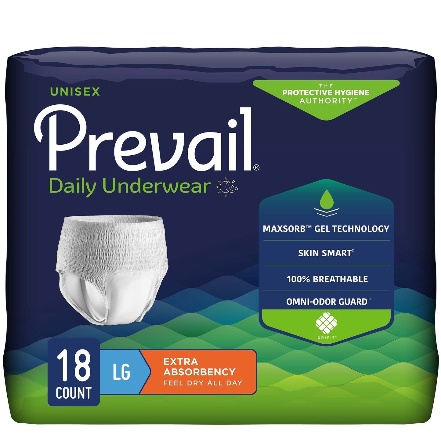 Prevail® Daily Underwear Extra Absorbent Underwear, Large, 18 ct