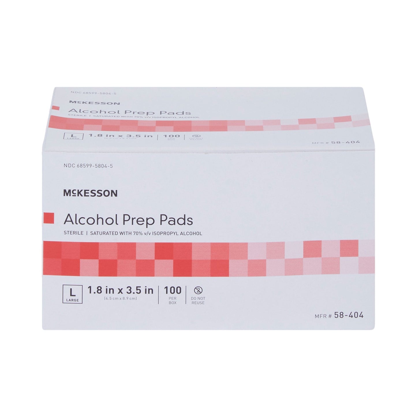 Alcohol Prep Pad McKesson 70% Strength Isopropyl Alcohol Individual Packet Large Sterile, 100 ct