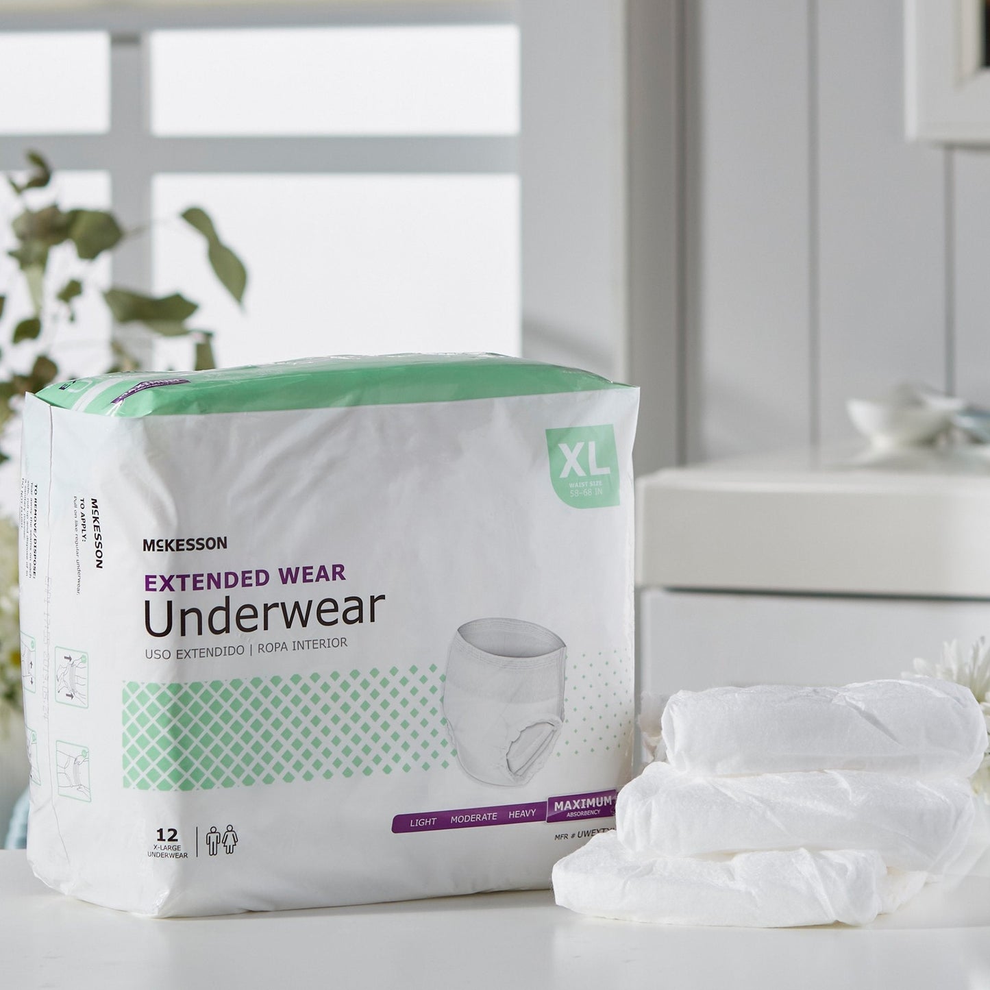 McKesson Extended Wear Maximum Absorbent Underwear, XL, 48 ct