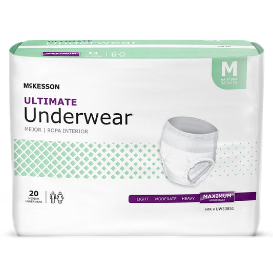 McKesson Ultimate Maximum Absorbent Underwear, Medium, 20 ct