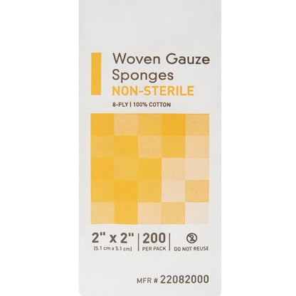 McKesson Nonsterile Gauze Sponge, 2 x 2 Inch, 200 ct