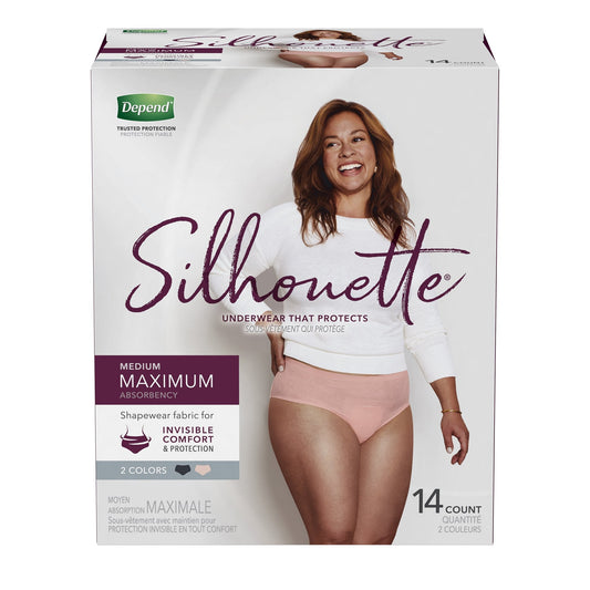 Depend® Silhouette® Adult Incontinence and Postpartum Underwear for Women, Medium, 14 ct