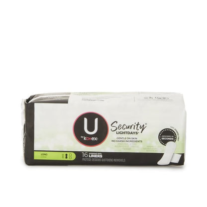 U by Kotex Security Lightdays Wrapped Liners, Long