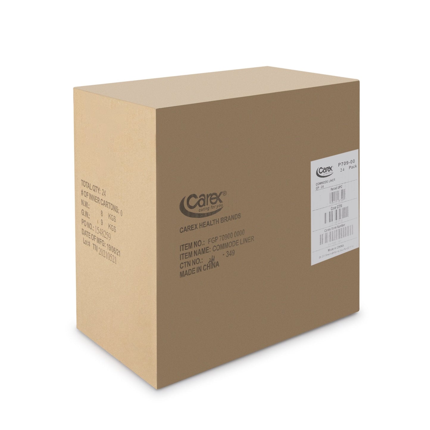 Carex® Commode Liner, 14 x 14 Inch, 7 ct