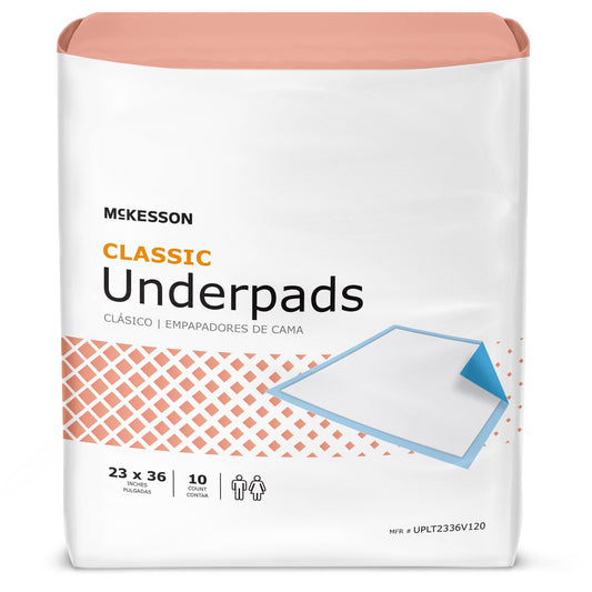 McKesson Classic Lite Underpad, 23 x 36 Inch, 120 ct