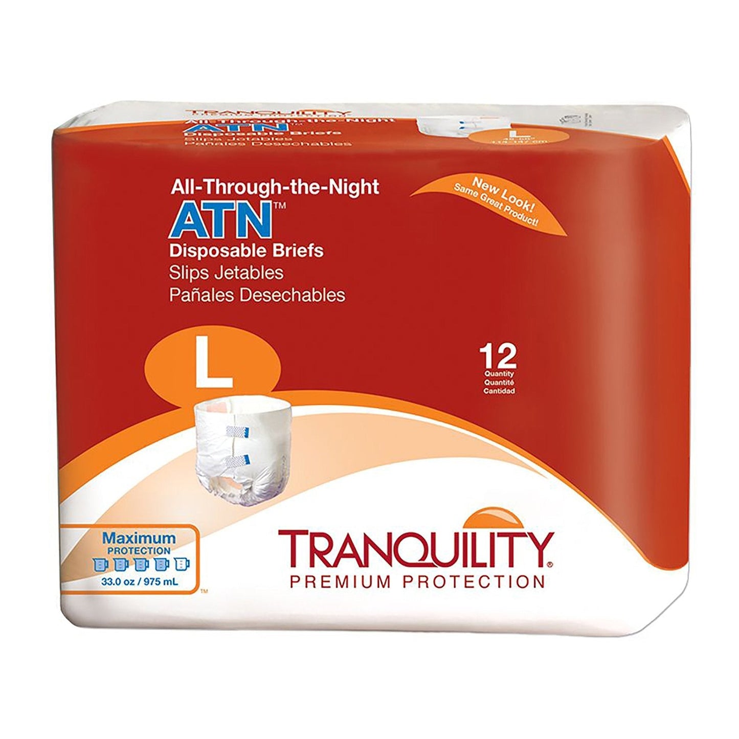 Tranquility® ATN Incontinence Brief, Large, 12 ct