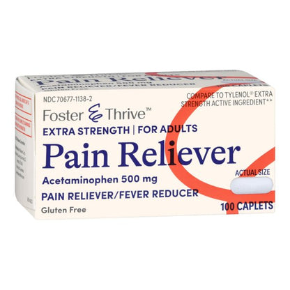 Foster & Thrive Extra Strength Pain Reliever Caplets, 500 mg.