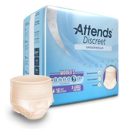 Attends® Discreet Women's Underwear, Level 5, X-Large, 16 ct