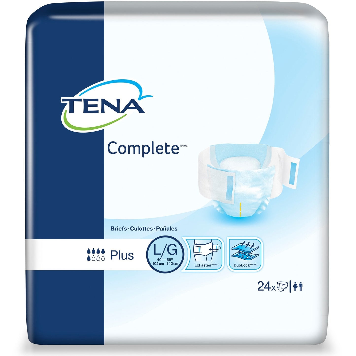 Tena® Complete™ Plus Incontinence Brief, Large, 24 ct