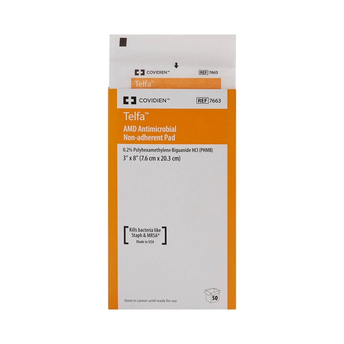 Telfa™ Impregnated Antimicrobial Dressing, 3 x 8 Inch, 600 ct