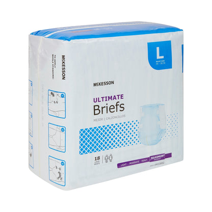 McKesson Ultimate Maximum Absorbency Incontinence Brief, Large, 72 ct