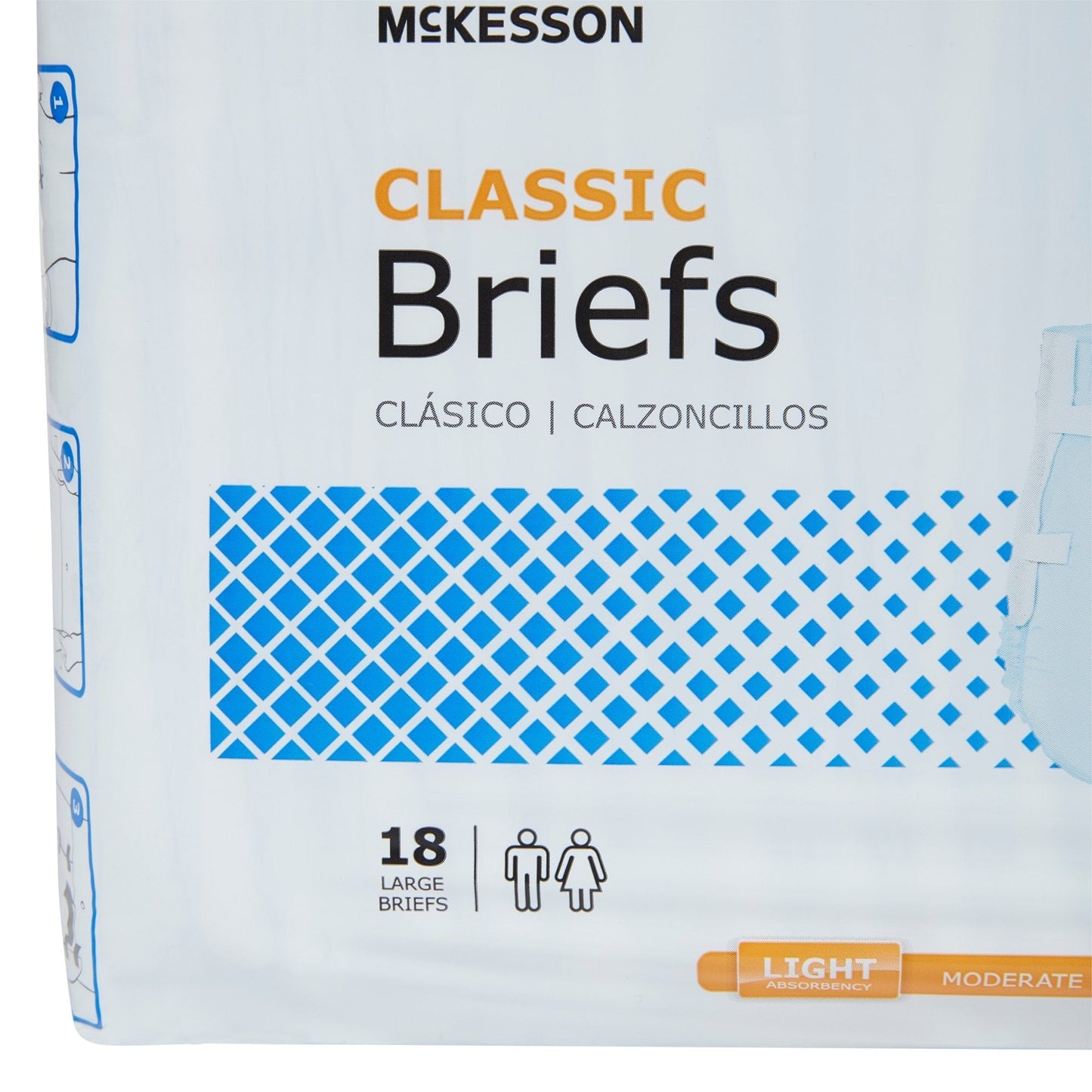 McKesson Classic Light Absorbency Incontinence Brief, Large, 72 ct