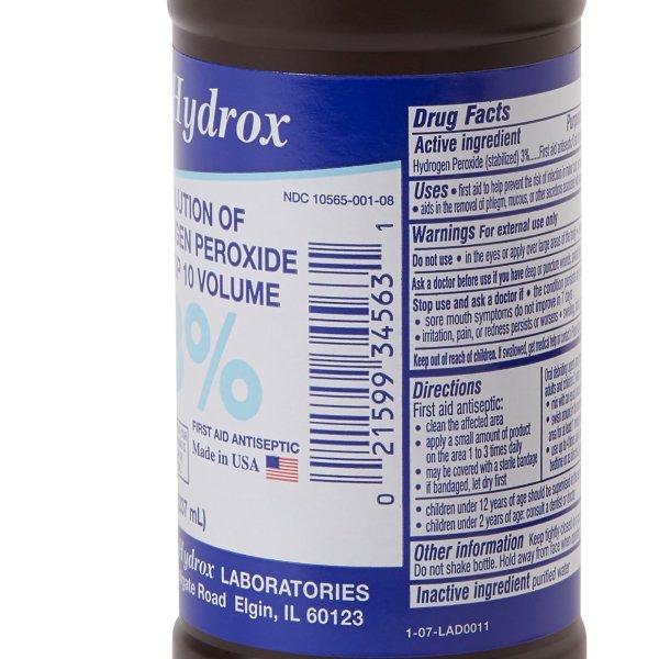 Hydrox 3% Hydrogen Peroxide Antiseptic, 8 oz.