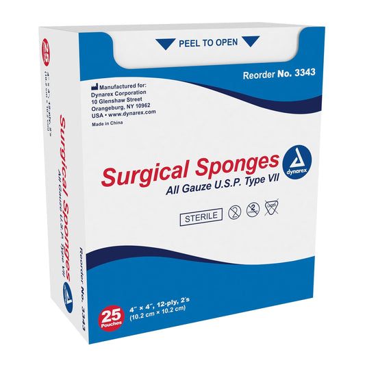 Dynarex® Sterile Gauze Sponge, 4 x 4 Inch, 288 ct