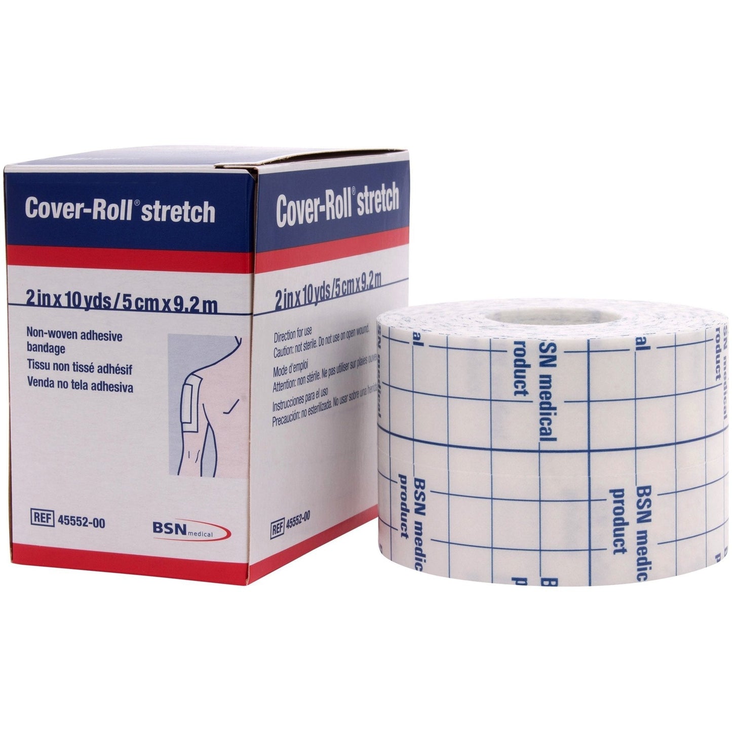 Cover-Roll® Stretch Nonwoven Polyester Dressing Retention Tape, 2 " x 10 Yard, White