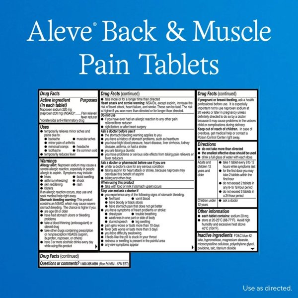 Aleve Back & Muscle Pain Naproxen Sodium Tablets, 24 ct.