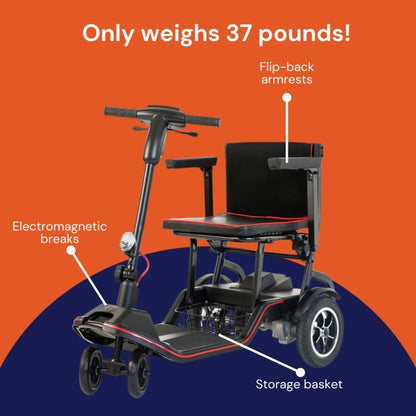 Feather Mobility 37 LB Electric Powered Scooter, Foldable