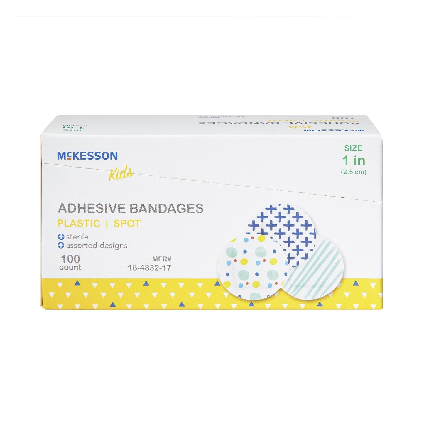 McKesson Kids™ Round Kid Design (Assorted Prints) Adhesive Spot Bandage, 1", 2400 ct