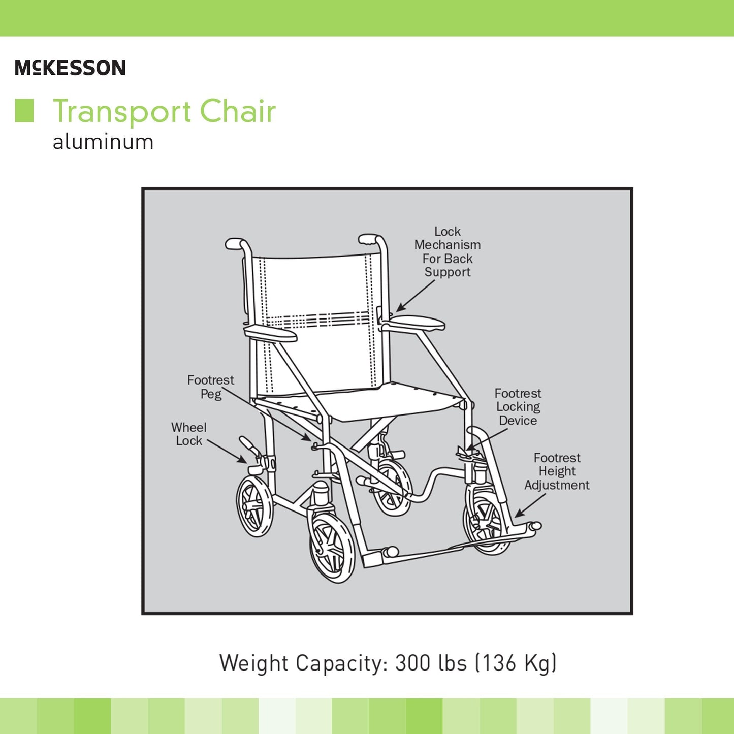 McKesson Transport Chair, Black