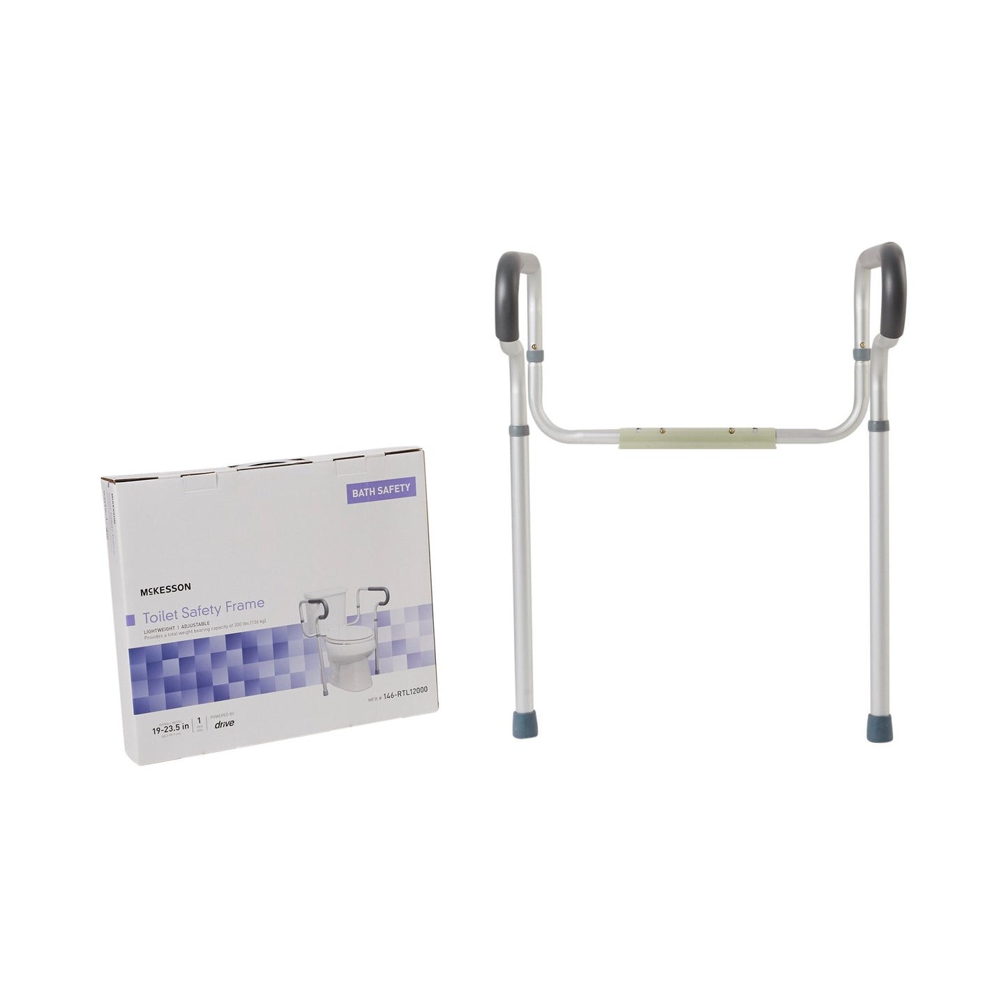 McKesson Toilet Safety Rail, Gray Aluminum