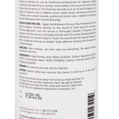 Wound Cleanser McKesson Puracyn® Plus Professional 16.9 oz. Flip Top Bottle NonSterile Antimicrobial