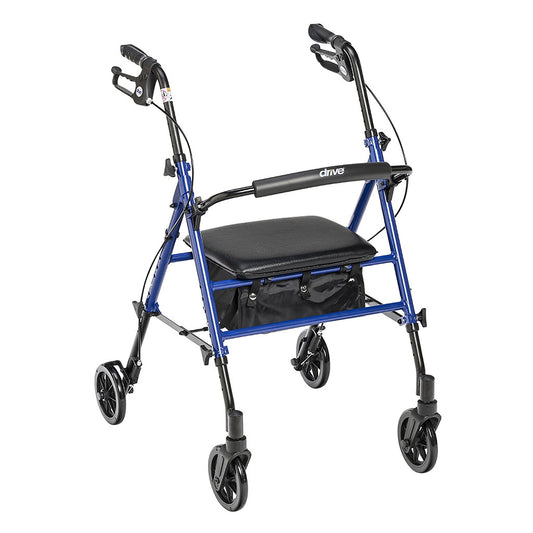 Drive™ 4 Wheel Rollator, Folding Frame, Blue